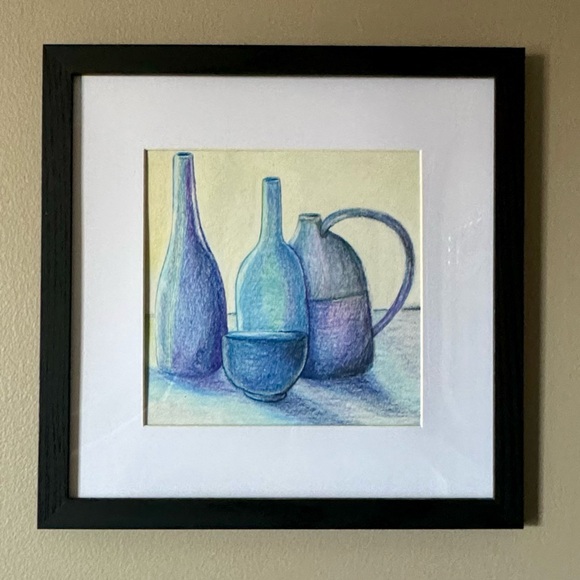 NEW Handmade Hand Crafted Original Artwork Home Still Life Art Pencil Drawing - Picture 1 of 5
